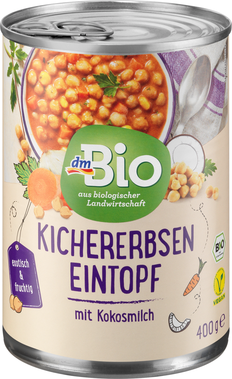 DM BIO organsko jelo sa leblebijom i kokosovim mlekom 400g-slika