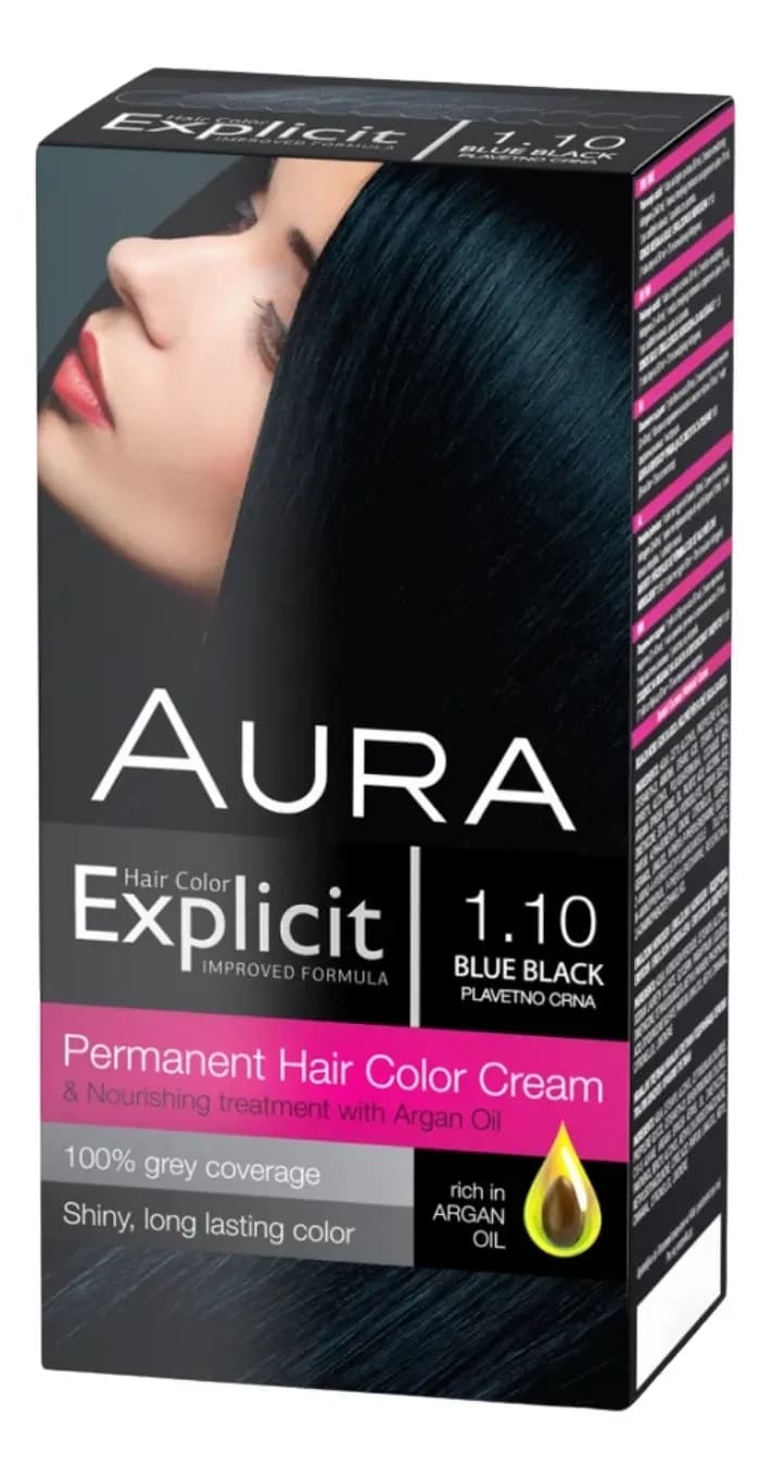 AURA Explicit farba za kosu 1.10 plavetno crna-slika
