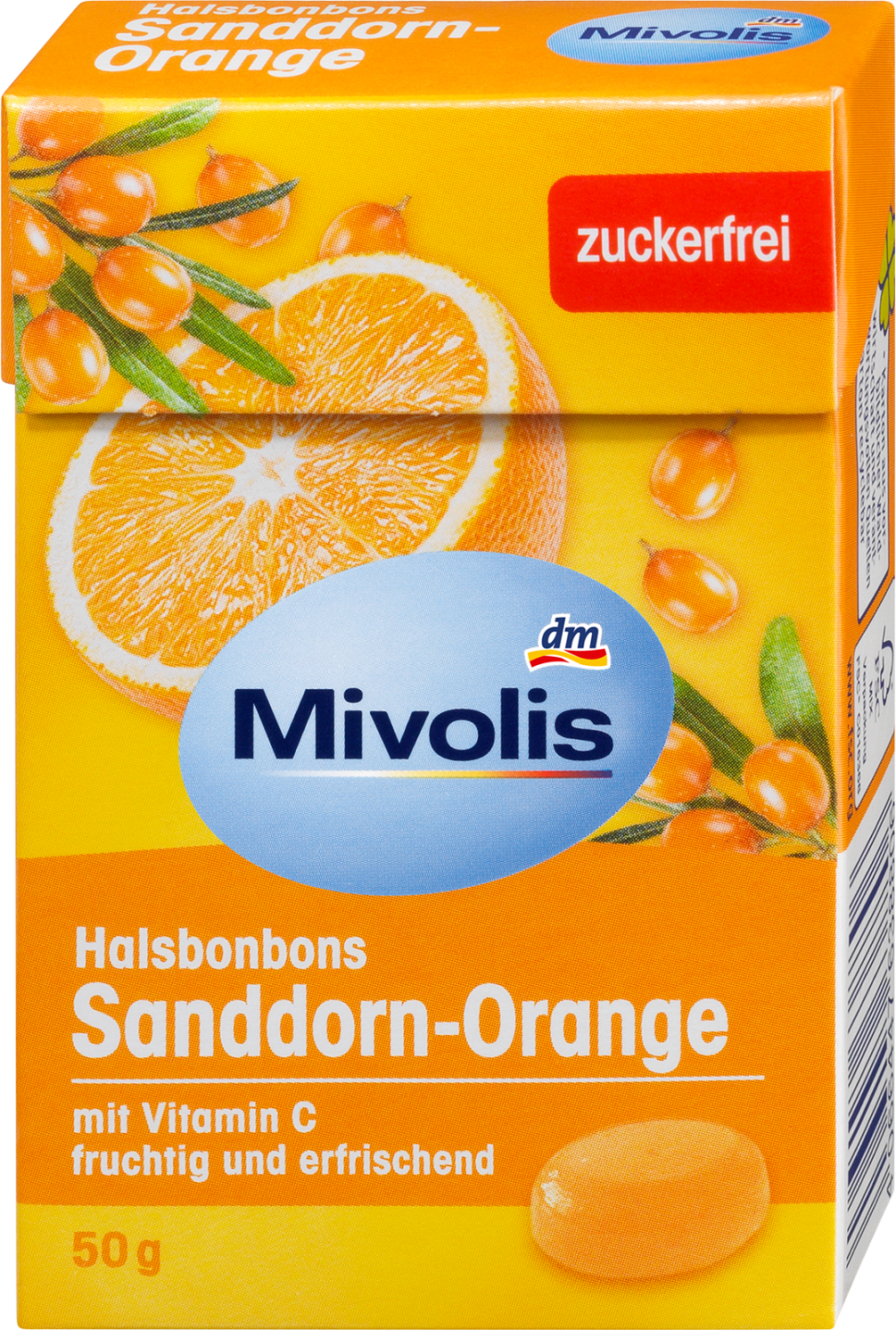 Bombone za grlo MIVOLIS pasji trn i pomorandža 50g-slika