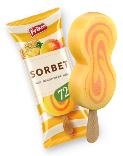 SLADOLED FRIKOM SORBET MANGO MARAKUJA 63G ŠTAPIĆ-slika