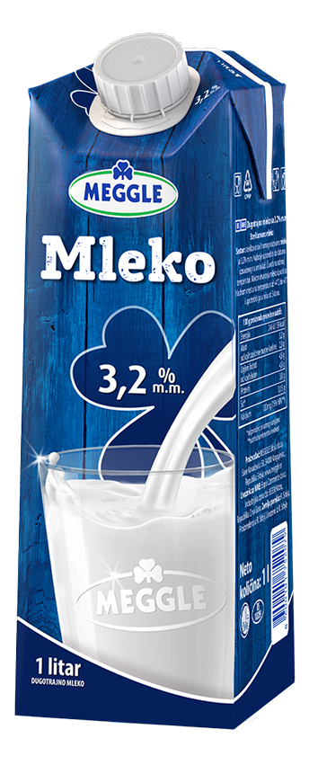 Mleko sterilizov.3.2%mm Meggle cep TP 1l-slika