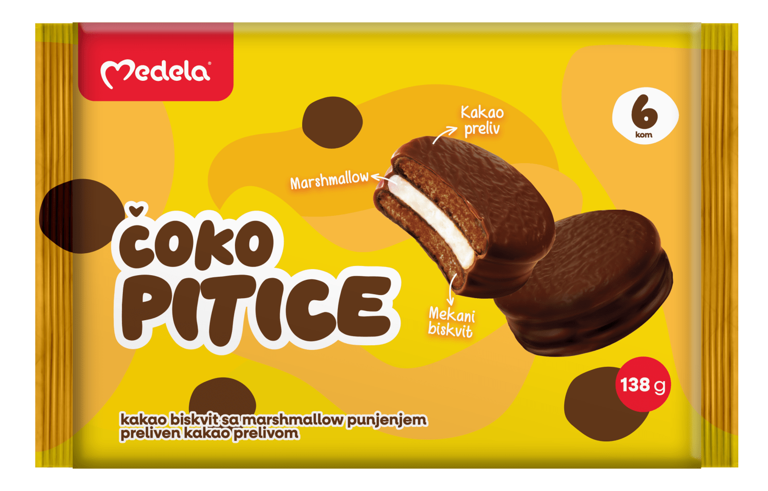 ČOK PITICE KAKAO MARSHM 138G MEDELA-slika