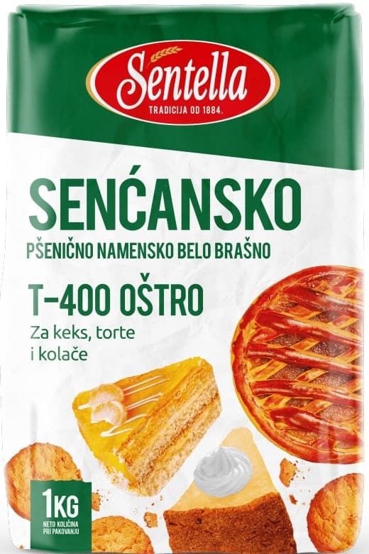BRAŠNO T400 OŠTRO 1KG SENTELLA-slika