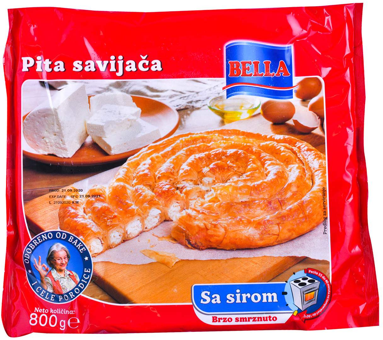 Pita BELLA Savijača sa sirom 800g-slika