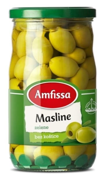 Masline zelene bez kostice Amfissa 680g-slika