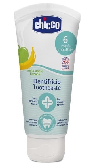 CHICCO BM PASTA ZA ZUBE SA UKUSOMJABUKE I BANANE 50ML SA FLUOROM-slika