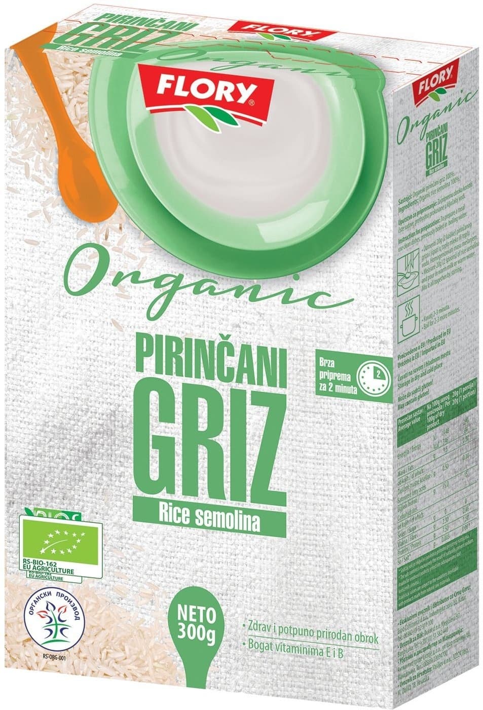 GRIZ PIRINČANI ORGANIC 300G FLORY-slika