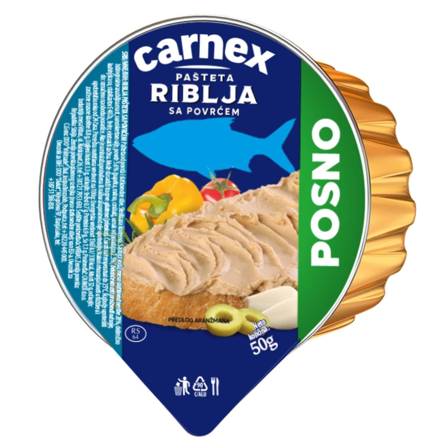 Pašteta CARNEX riblja sa povrćem 50g-slika