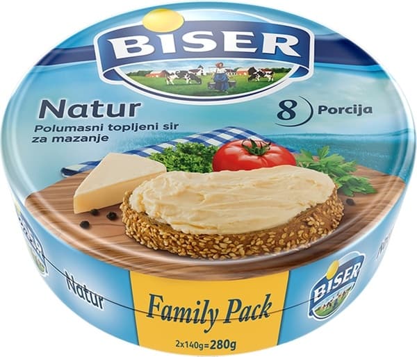 Sir toplj.porcija Biser duo natur 2x140g-slika