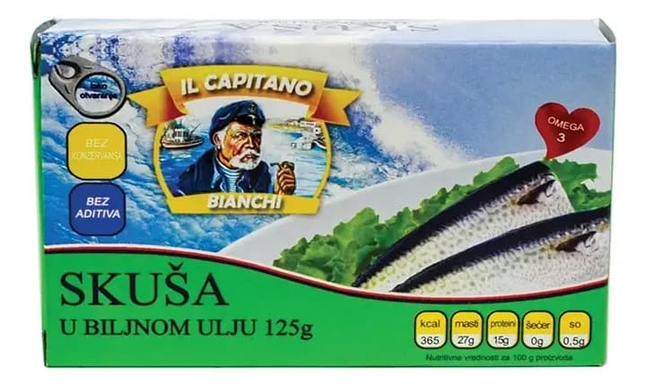 SKUŠA U BILJNOM ULJU IL CAPITANO 100G 25G-slika