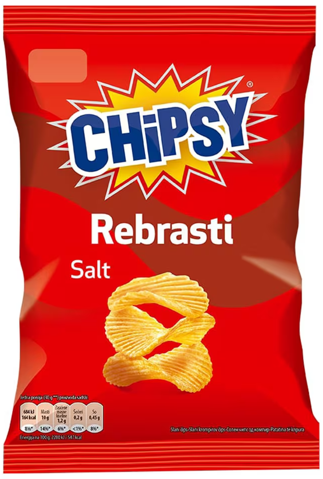 Cips rebrasti slani Chipsy 95g-slika