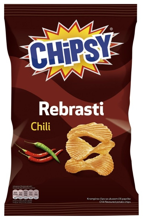 Cips rebrasti chili Chipsy 95g-slika