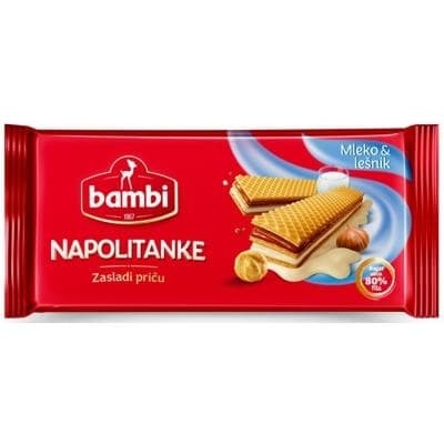 Napolitanke mleko I lesnik Bambi 185g-slika