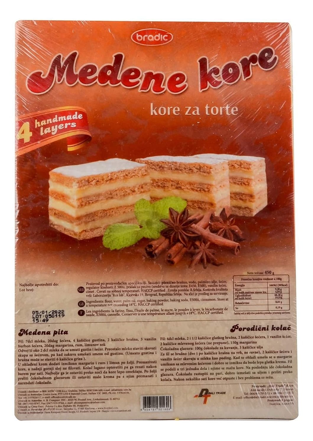 KORE MEDENE 430G-BRADIC-slika