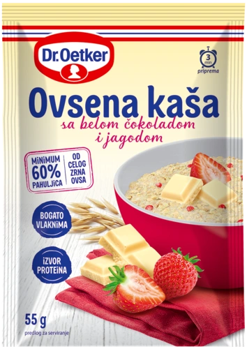 Ovsena kasa bela cokolada i jagoda 55g-slika