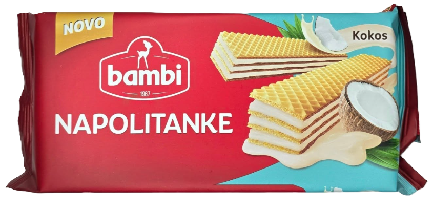 Napolitanke kokos Bambi 185g-slika