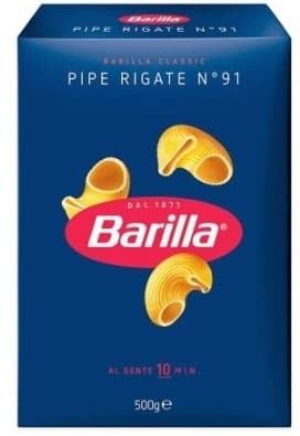 Testenina Pipe Rigate 91 Barilla 500g-slika