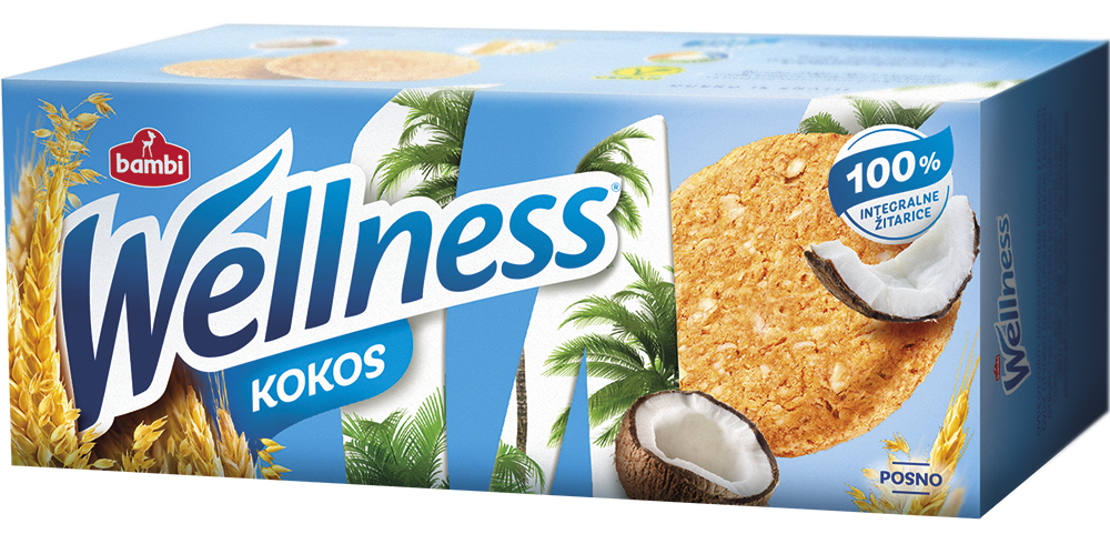 Keks kokos Wellness125g-slika
