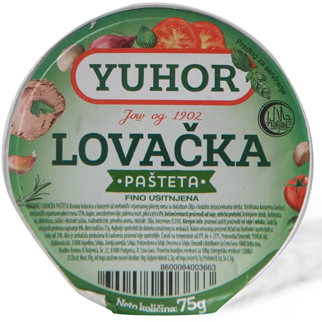 Pasteta Lovacka Yuhor 75g-slika