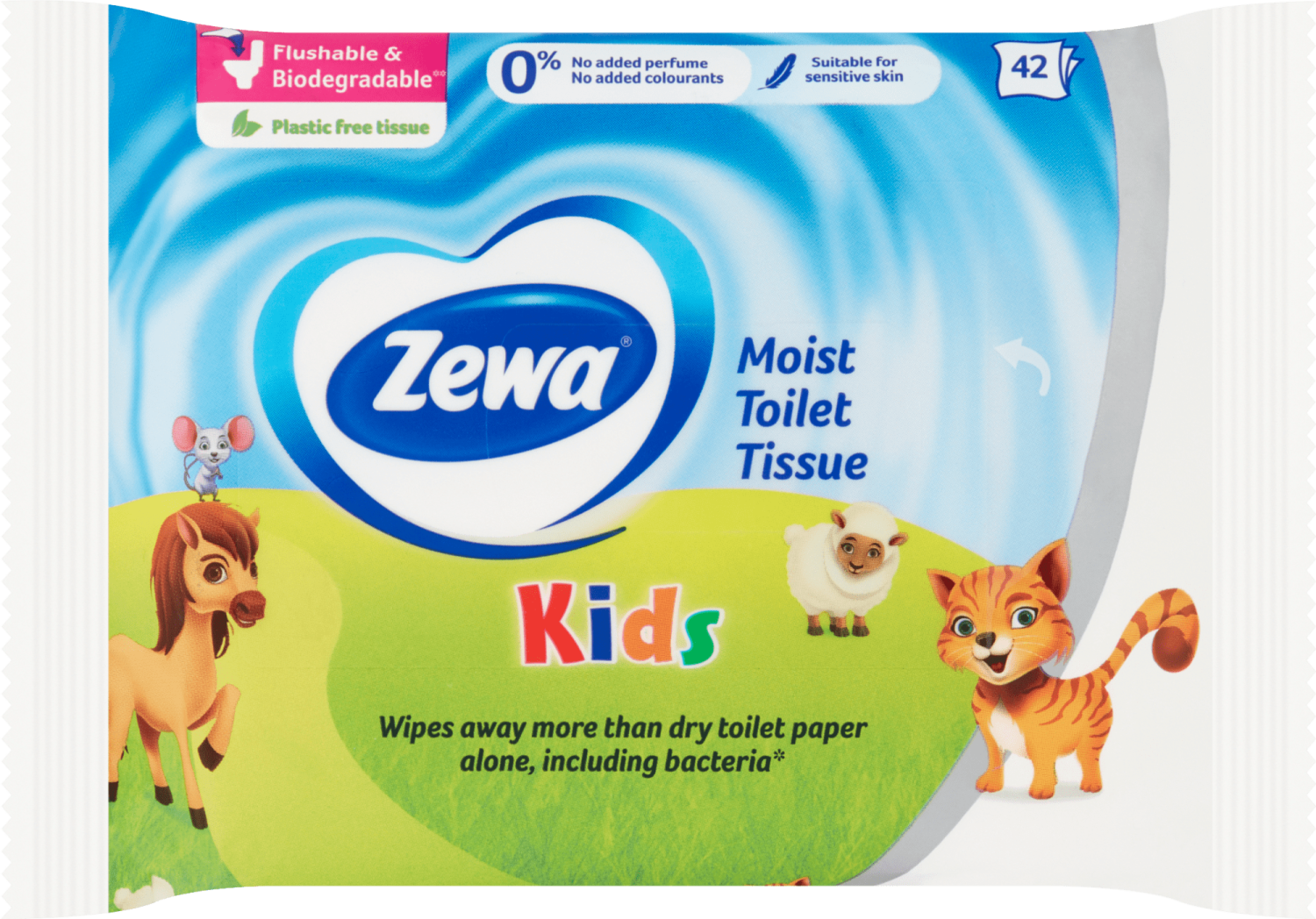 ZEWA KIDS VLAZNI TOALET PAPIR ZA DECU 42 KOM-slika