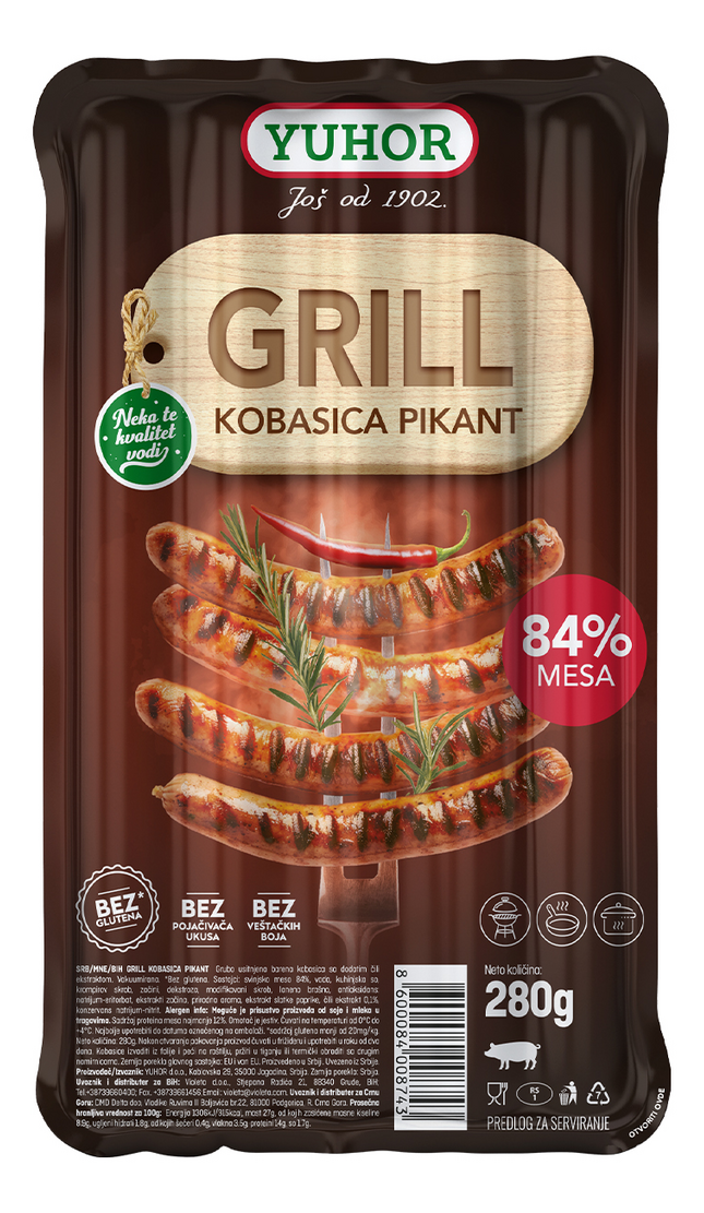 Grill kobasica pikant Yuhor 280g-slika