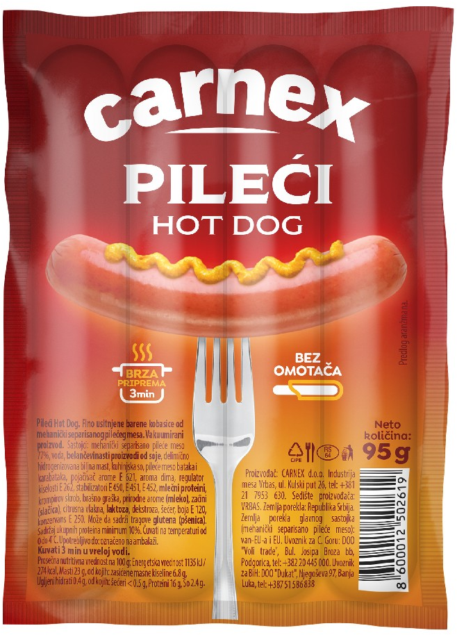 Hot dog pileci 95g-slika