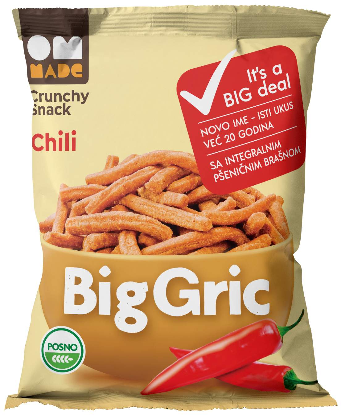 GRISINE CHILLI BIG GRIC 70G BIOLAN-slika