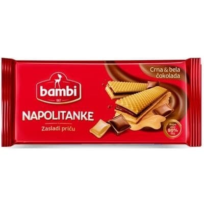 Napolitanke crna I bela cokol.Bambi 185g-slika