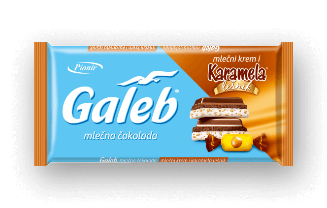 ČOKOLADA GALEB LEŠNIK KARAMELA 100GR PIONIR-slika