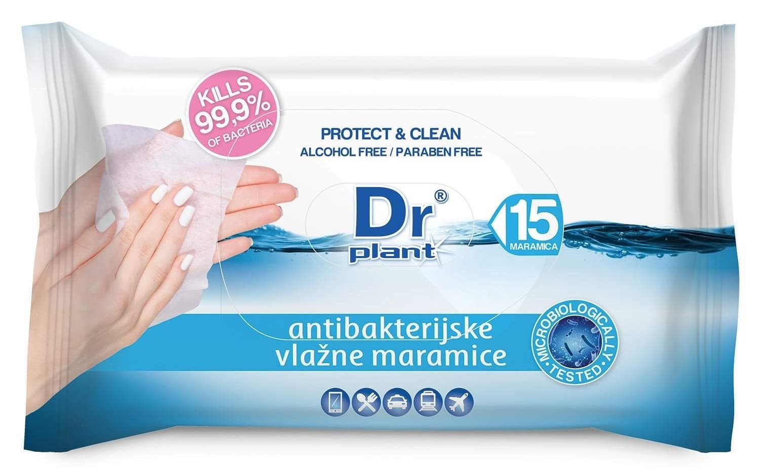 Vlazne maramice antib.Dr.Plant 15kom-slika