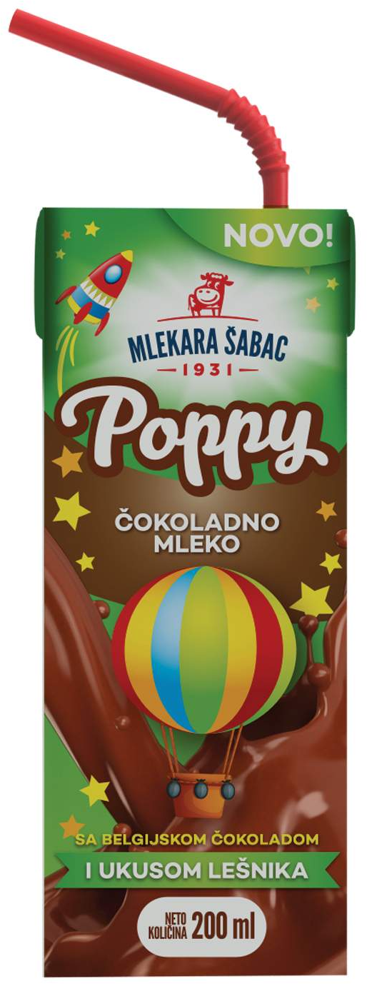 Cokoladno mleko lesnik Poppy 200ml-slika