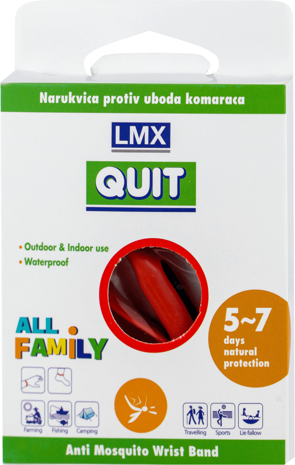 LMX narukvica protiv uboda komaraca crvena 1kom-slika