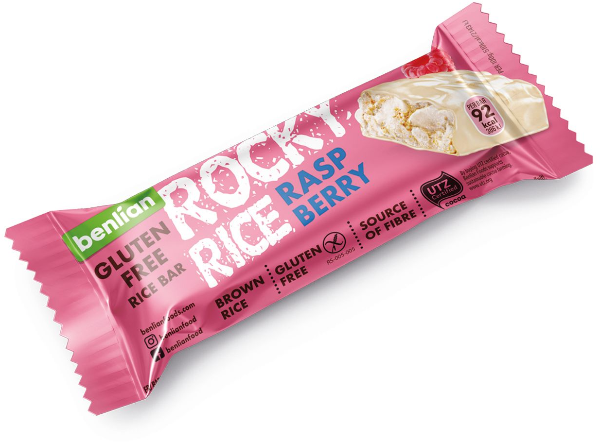 Štanglica BENLIAN Rocky rice malina 18g-slika