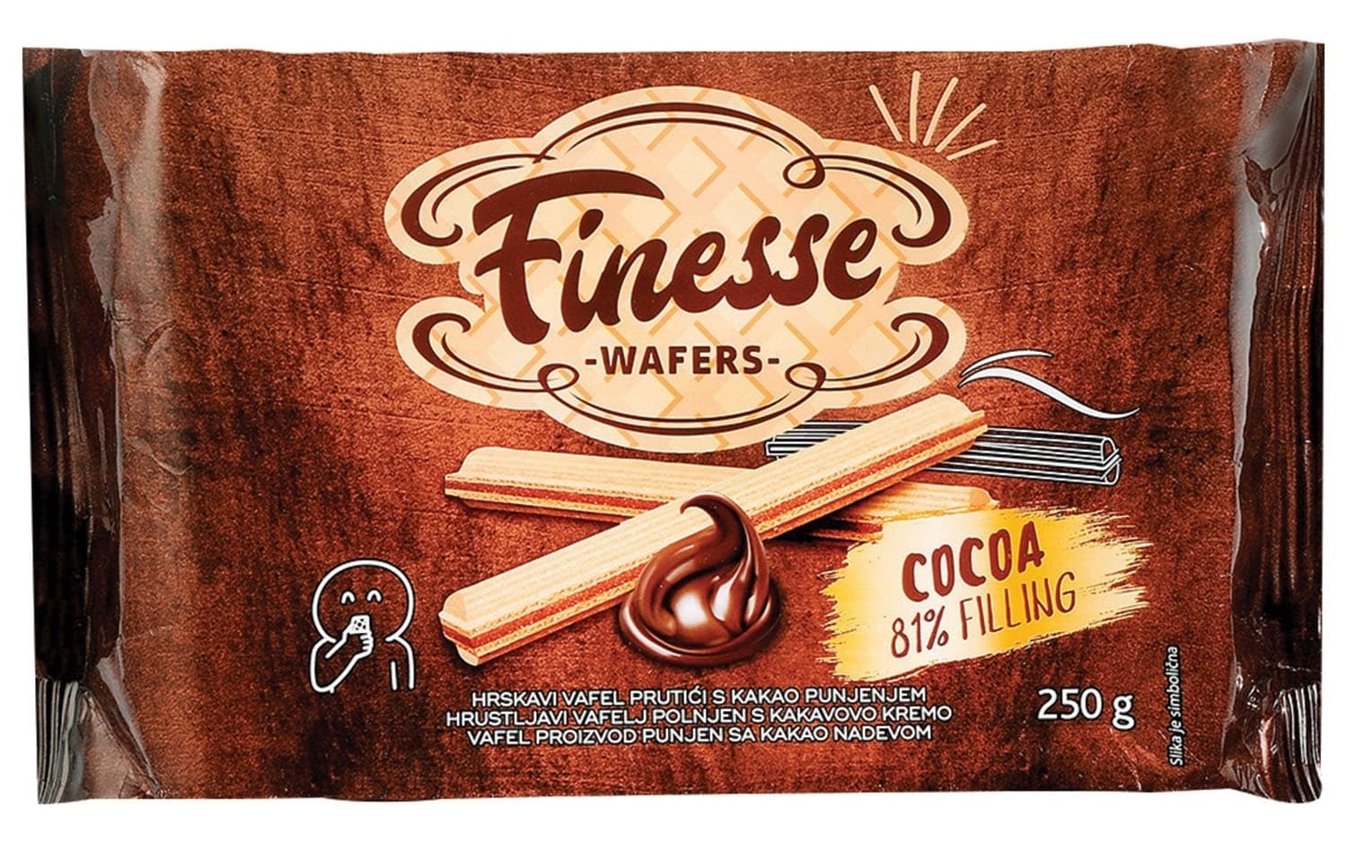 Vafl prutići FINESSE kakao 250g-slika