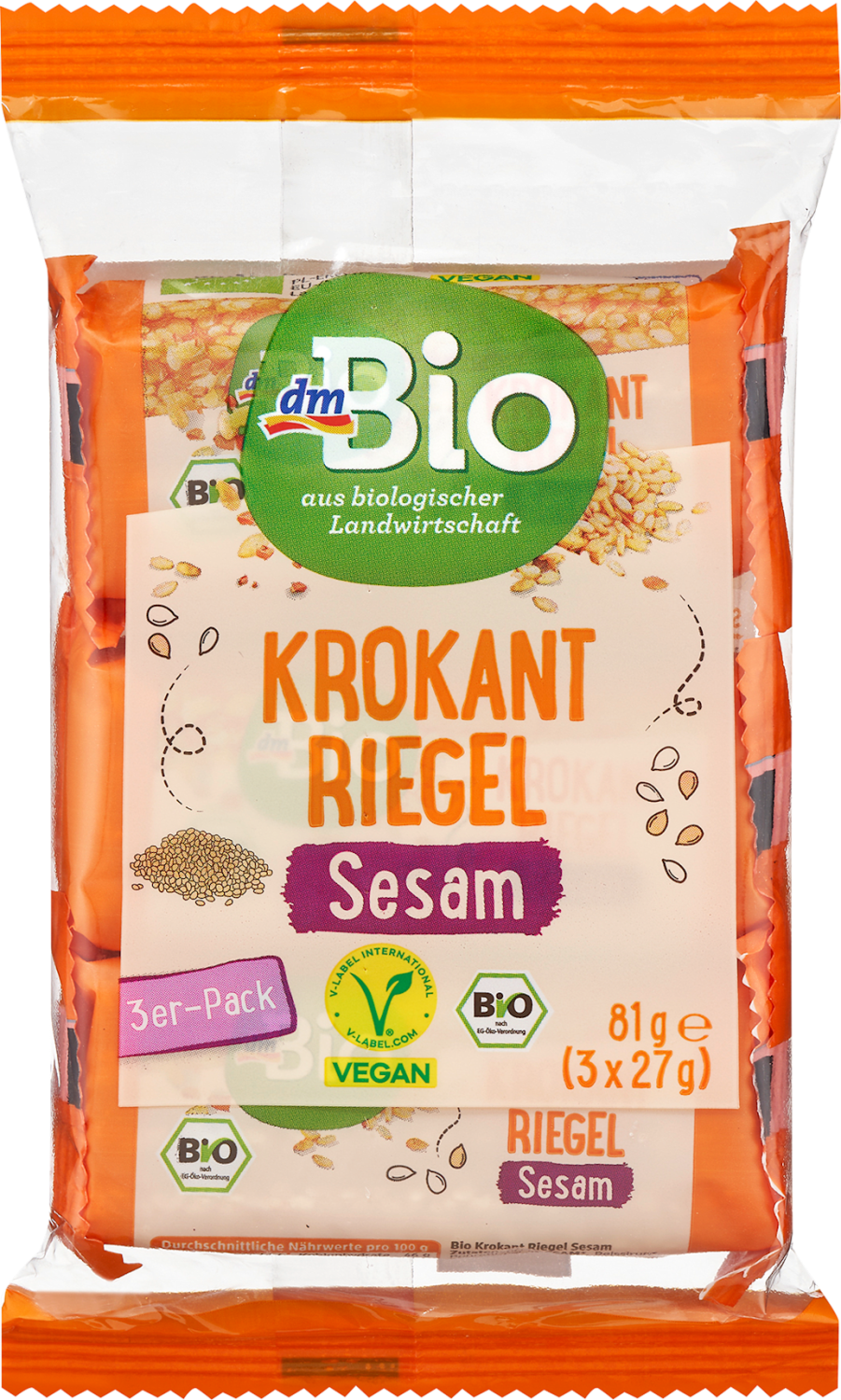 Štanglice DM BIO hrskave od susama 3x27g-slika