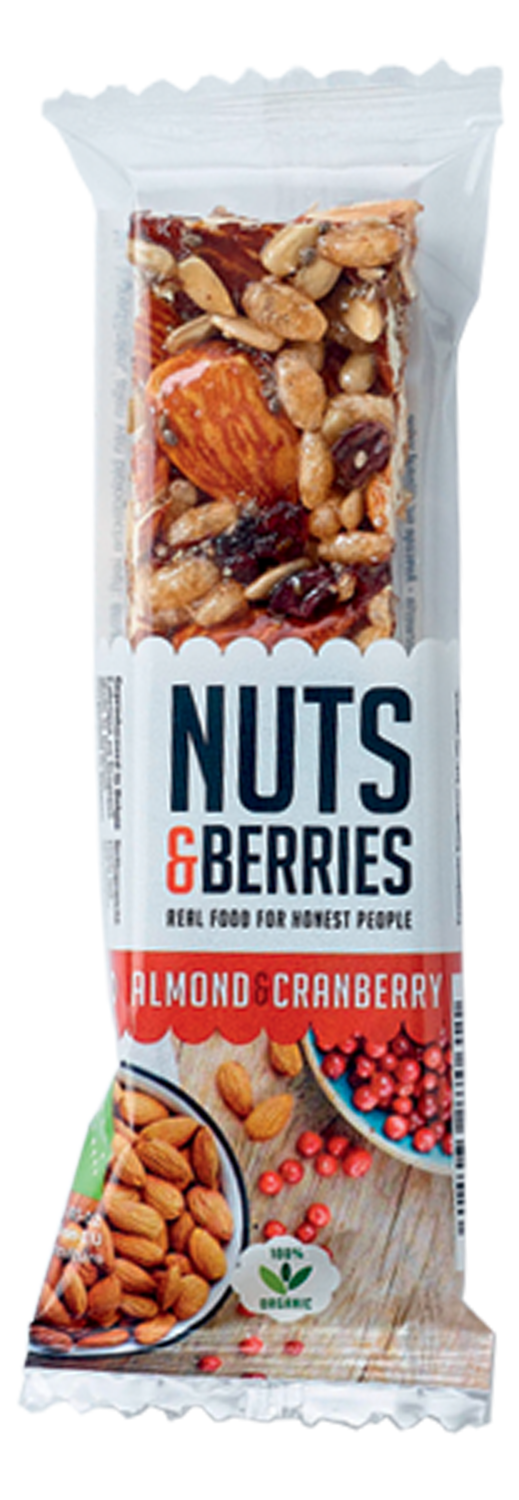 NUTS & BERRIES Almond cramberry bar 30g-slika