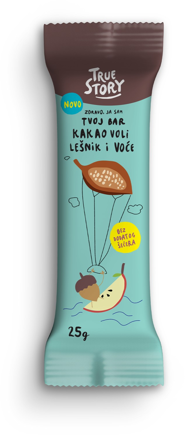 Štanglica TRUE STORY kakao lešnik voće 25g-slika