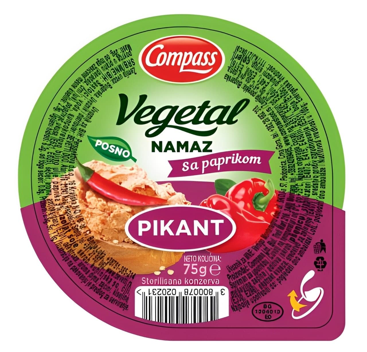 COMPASS namaz vegetal pikant 75g-slika