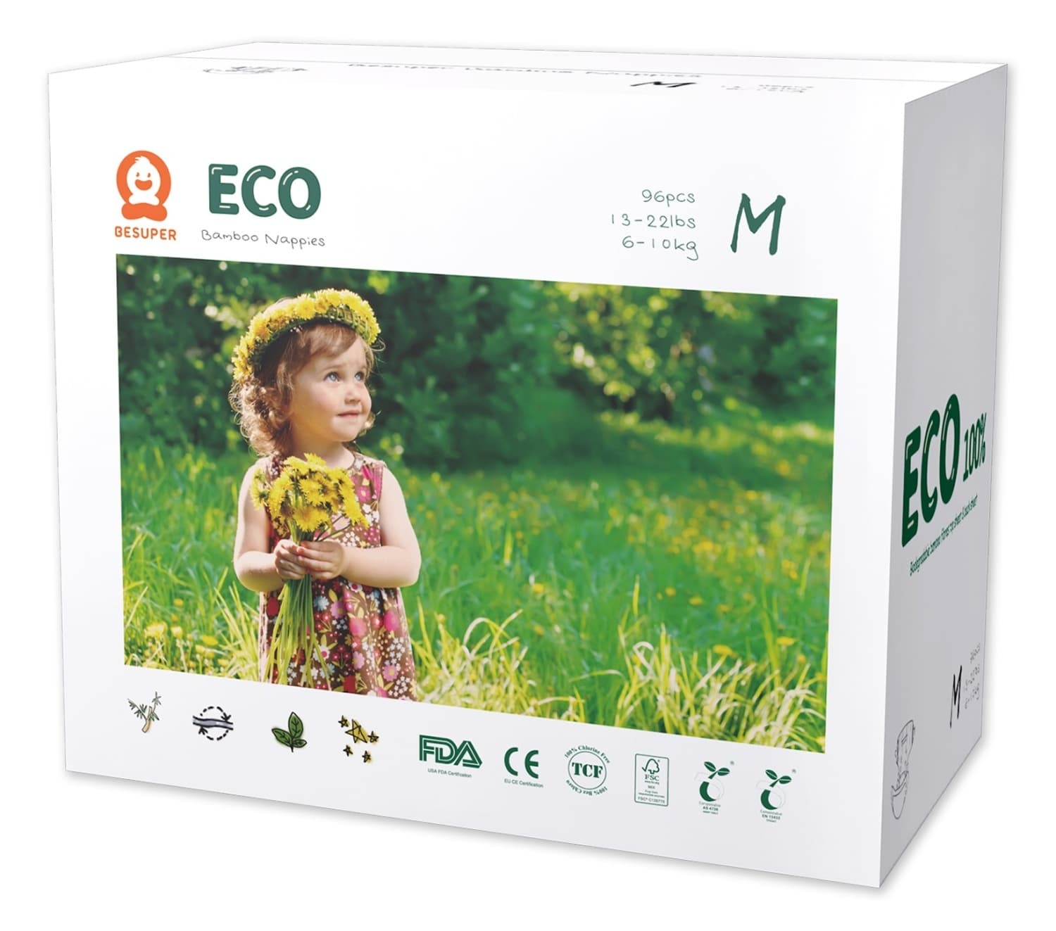 BESUPER pelene eco bamboo M 96kom-slika