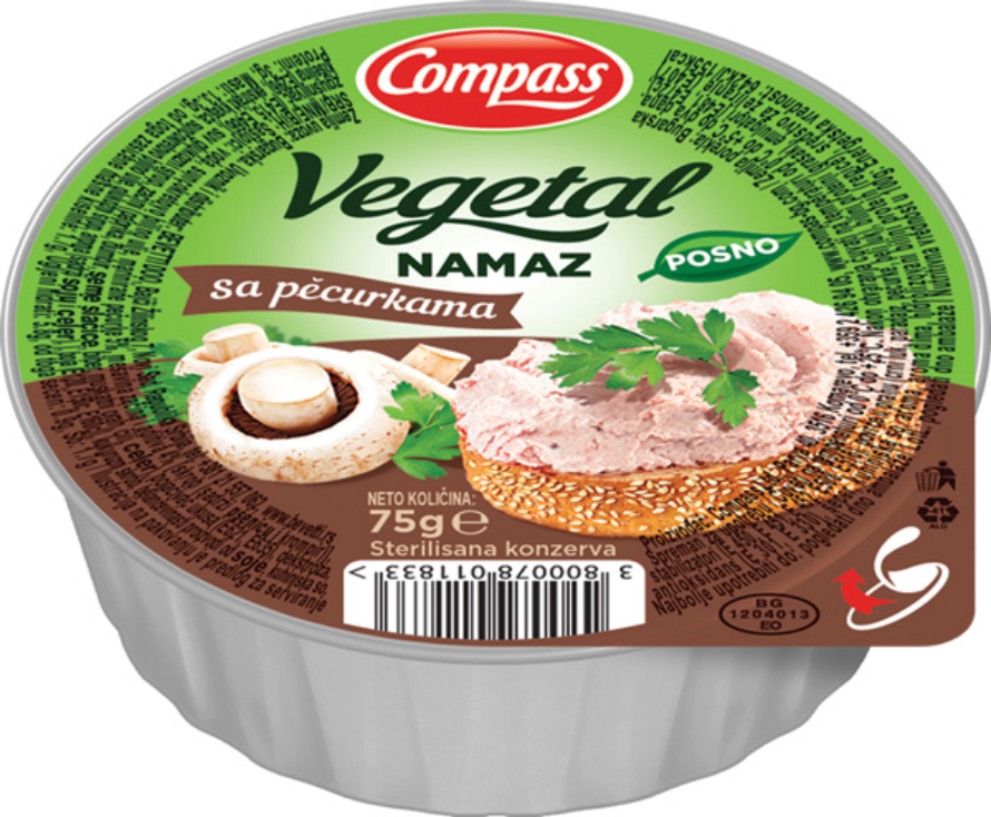 Namaz COMPASS Vegetal sa pečurkama 75g-slika