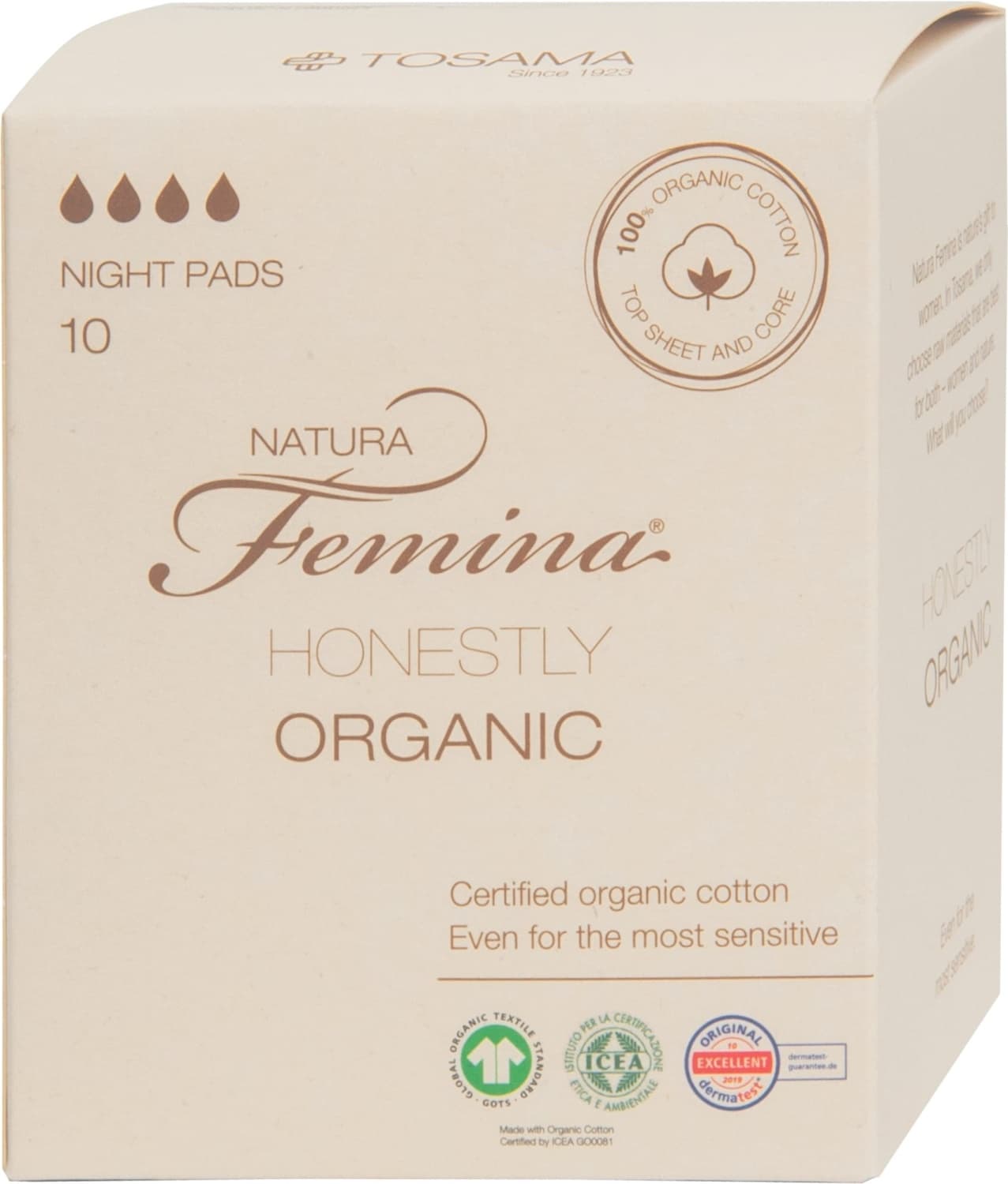 NATURA FEMINA organic noćni ulošci 10kom-slika