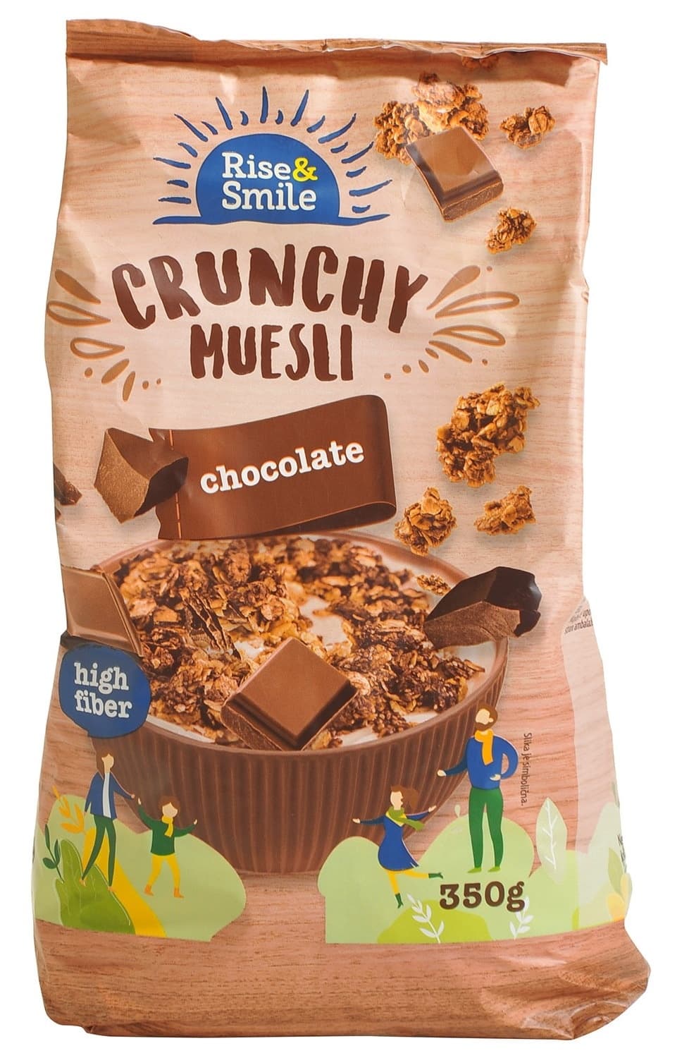 MUSLI CRUNCHY ČOKO 350G RISE&SMILE-slika
