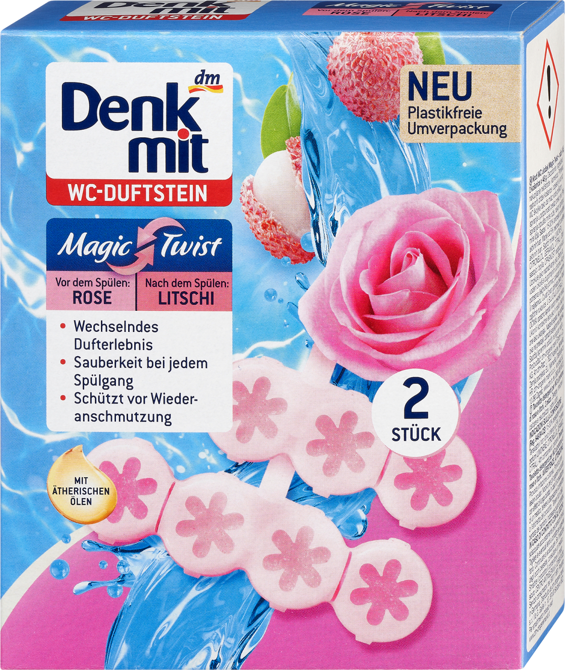 WC kamen DENKMIT magic twist ruža i liči 2x48g-slika