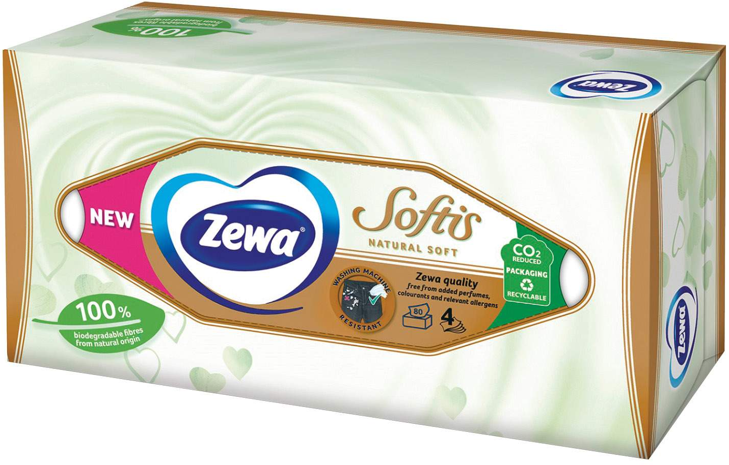 Papirne maramice ZEWA softis natural soft kutija 4sloja 80kom-slika