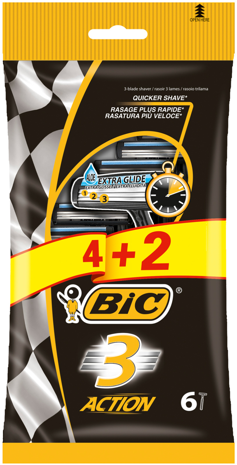 Brijac muski BIC3 Action kesica 4+2-slika
