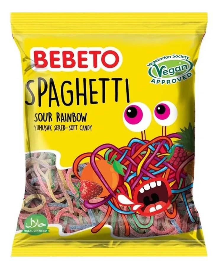 BOMBONE SPAGHETTI RAINBOW 80G BEBET-slika