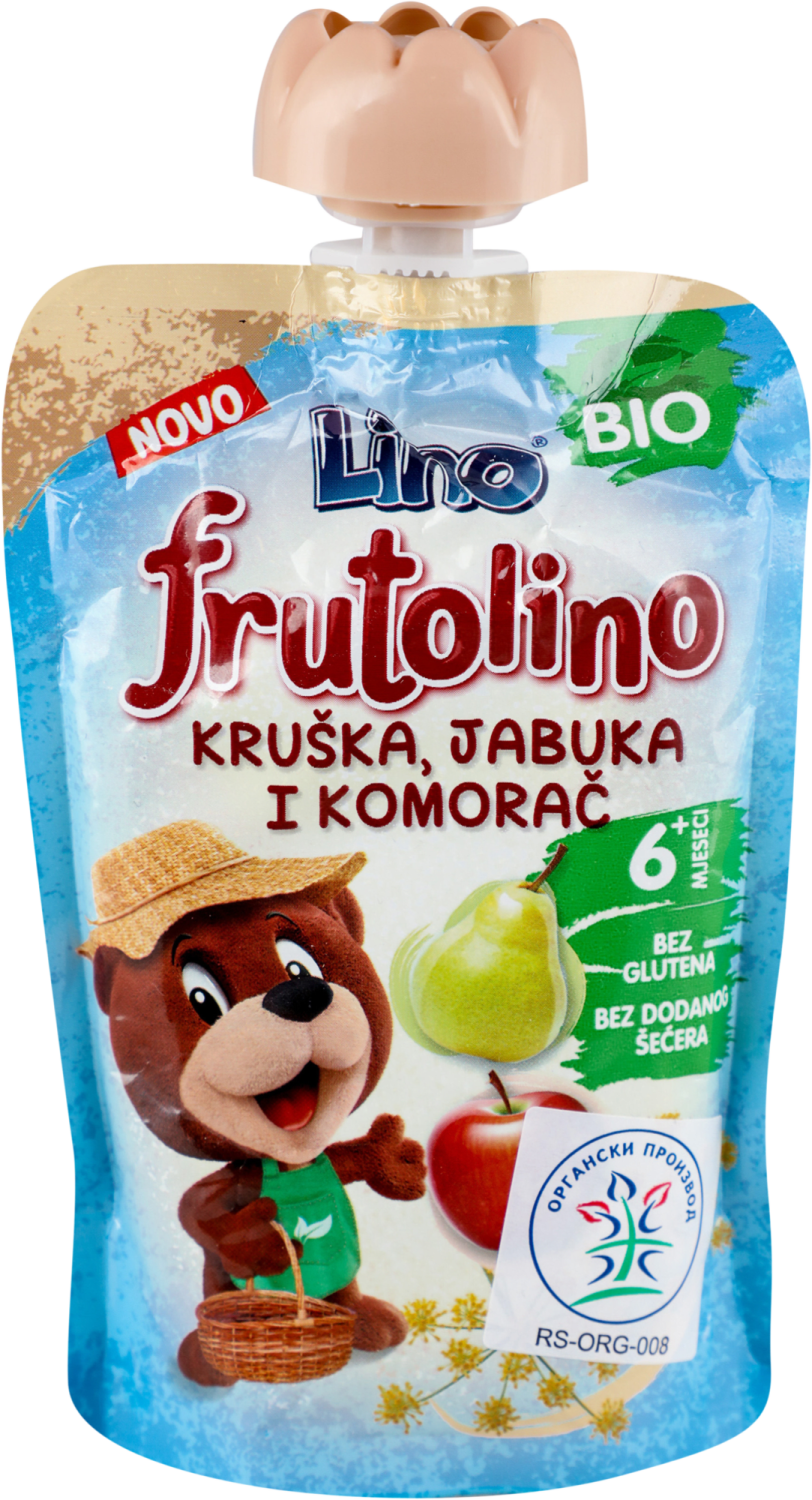 HRANA DEČIJA FRUTOLINO BIO KRU.JAB.I KOMOR.POUCH 100GR PODRAVKA-slika