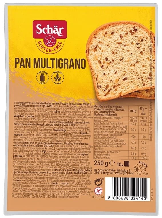Hleb Pan Multigrano Schar 250g-slika