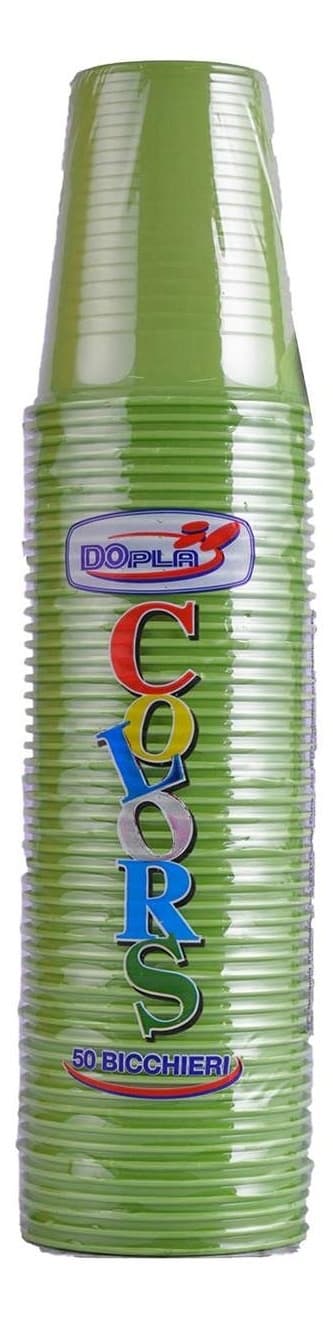 Plastične čaše DOPLA 200ml 50kom zeleno-žute-slika