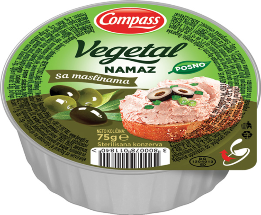 Namaz COMPASS Vegetal sa maslinama 75g-slika